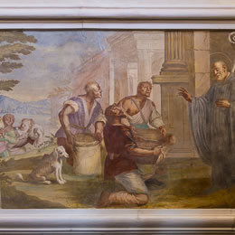 Federico Ferrario, San Giovanni Gualberto riceve in dono il frumento